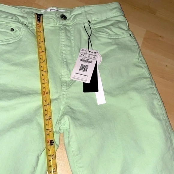 Spring forward with Stradivarius ASOS mint green salad 🥗 color mom jeans NWT - Picture 8 of 10